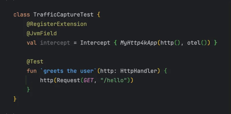 Register extension for in-memory testing